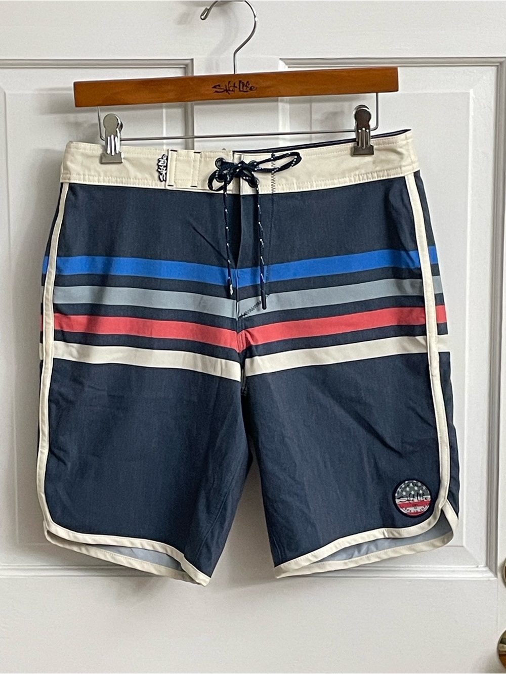 Salt Life Men's Navy Stripe Board Shorts